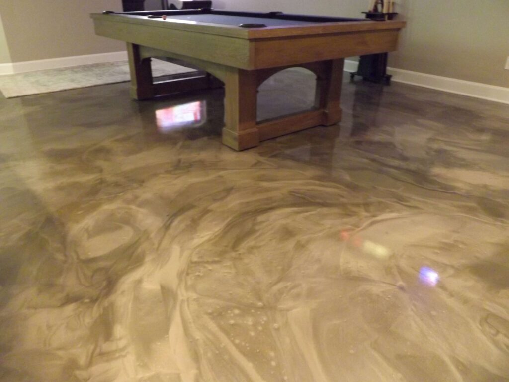 Basement epoxy flooring